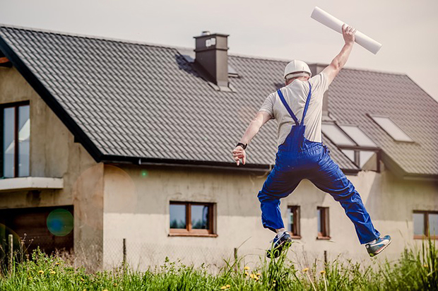 Man Jumping In Front Of House Because Building Got Approved